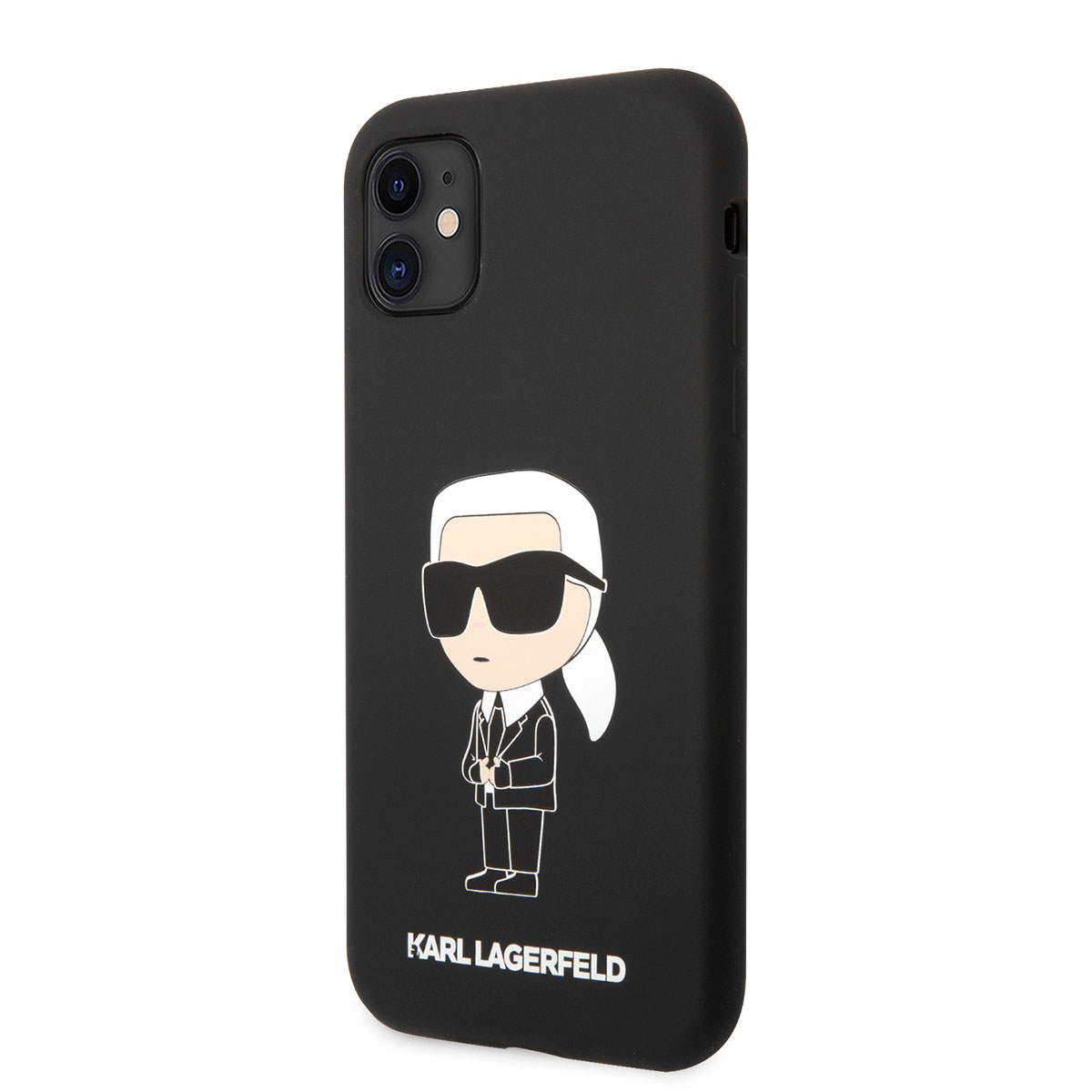 Apple iPhone 11 Kılıf Karl Lagerfeld Silikon Karl Dizayn Kapak - Siyah