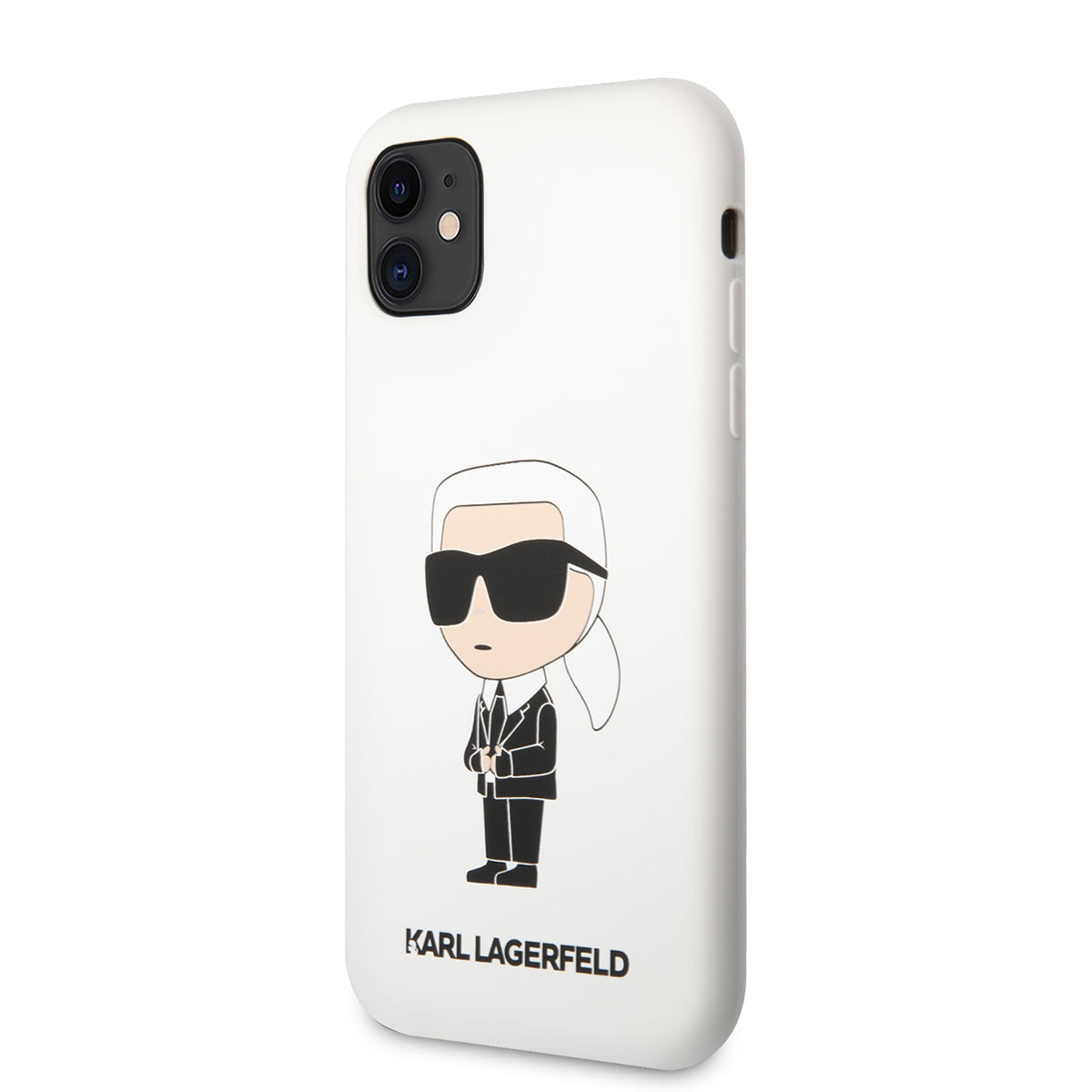 Apple iPhone 11 Kılıf Karl Lagerfeld Silikon Karl Dizayn Kapak - Beyaz
