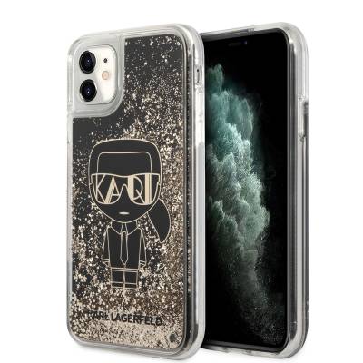 Apple iPhone 11 Kılıf Karl Lagerfeld Sıvılı Simli Gatsby Dizayn Kapak - Karl Lagerfeld