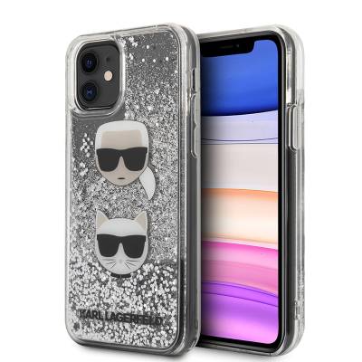 Apple iPhone 11 Kılıf Karl Lagerfeld Sıvılı Simli K&C Dizayn Kapak - Karl Lagerfeld