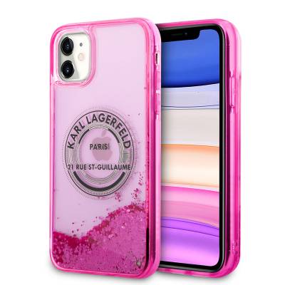 Apple iPhone 11 Kılıf Karl Lagerfeld Sıvılı Simli RSG Dizayn Kapak - Karl Lagerfeld