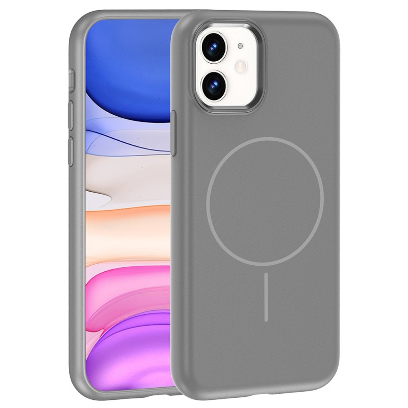 Apple iPhone 11 Kılıf M-Safe Şarj Özellikli Metal Kamera Çerçeveli Zore Edi Silikon Kapak - 6