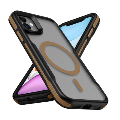 Apple iPhone 11 Kılıf M-safe Şarj Özellikli Renkli Kenar Airbag Şeritli Zore Lamer Kapak - Zore