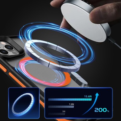 Apple iPhone 11 Kılıf M-safe Şarj Özellikli Renkli Kenar Airbag Şeritli Zore Lamer Kapak - 6