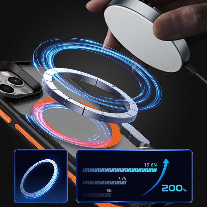 Apple iPhone 11 Kılıf M-safe Şarj Özellikli Renkli Kenar Airbag Şeritli Zore Lamer Kapak - 6