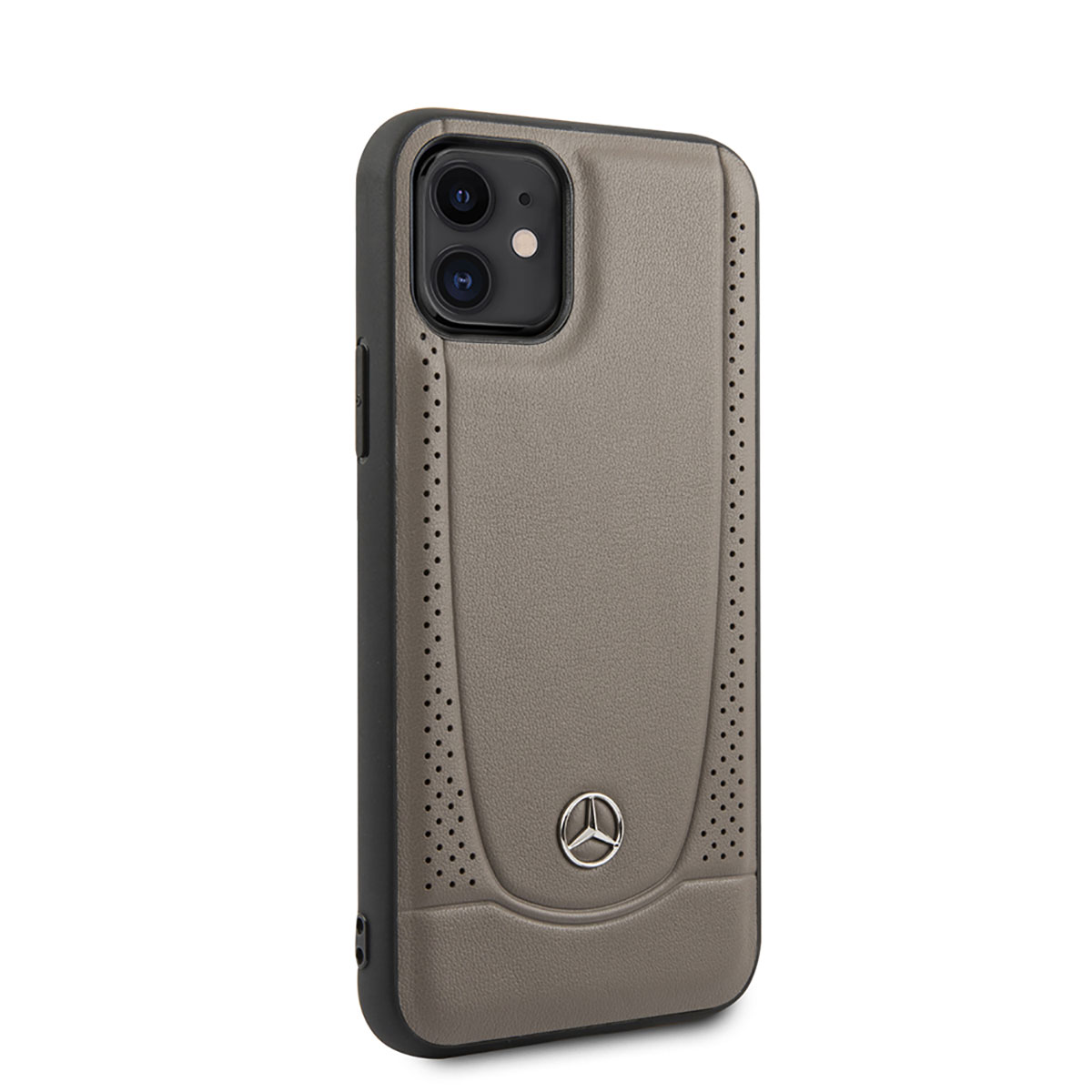 Apple iPhone 11 Kılıf Mercedes Benz Urban Sert Deri Dizayn Kapak - Kahverengi