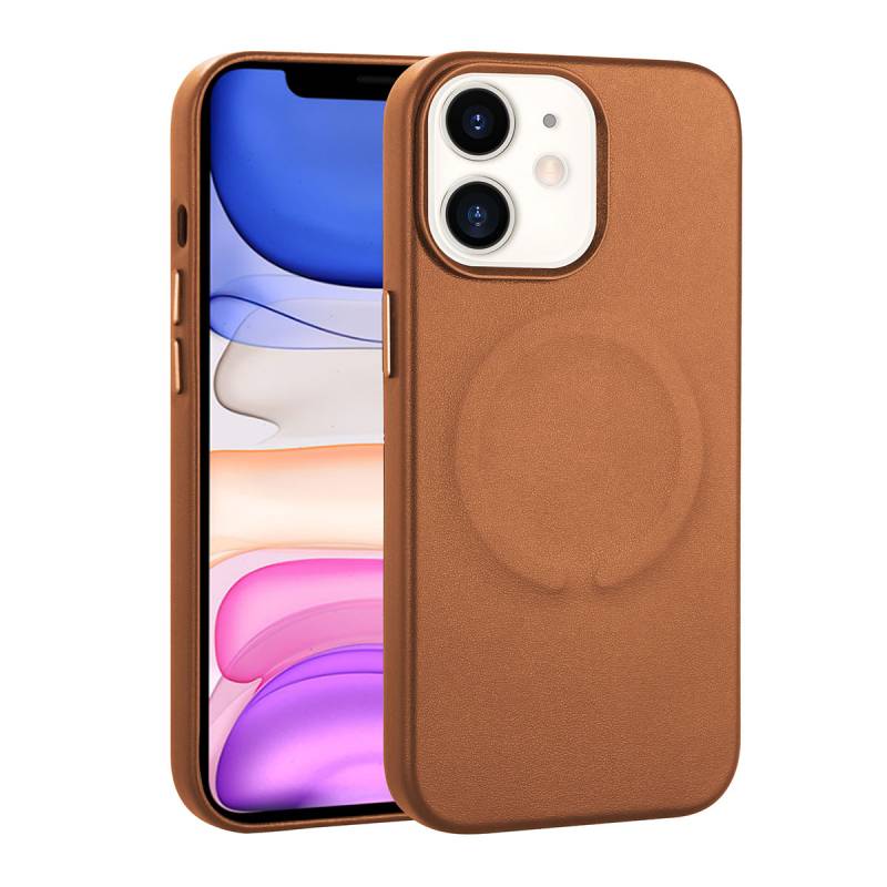 Apple iPhone 11 Kılıf PU Deri M-safe Wireless Şarj Özellikli Zore Derix Kapak - 1
