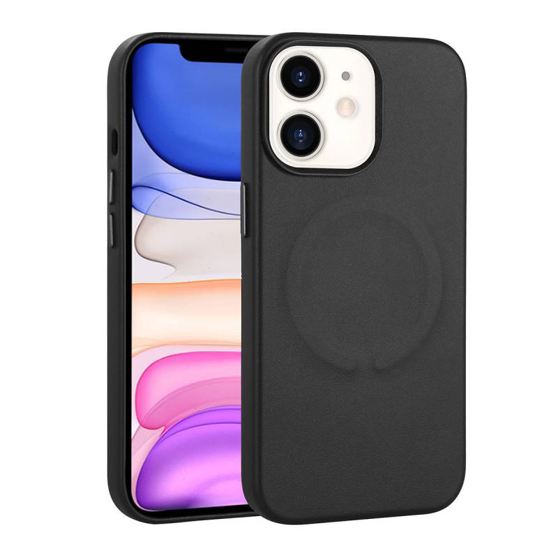 Apple iPhone 11 Kılıf PU Deri M-safe Wireless Şarj Özellikli Zore Derix Kapak - 3