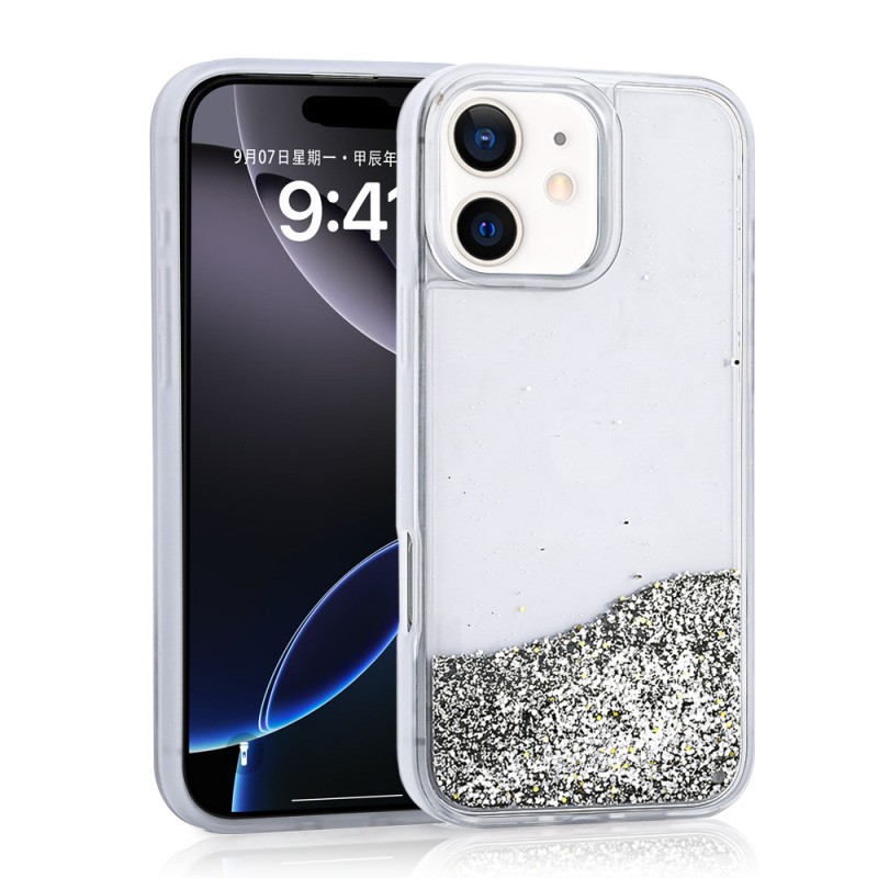 Apple iPhone 11 Kılıf Sıvılı Simli Şeffaf Arka Yüzey Zore Keto Silikon Kapak - 1