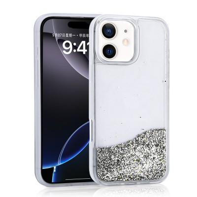 Apple iPhone 11 Kılıf Sıvılı Simli Şeffaf Arka Yüzey Zore Keto Silikon Kapak - 5