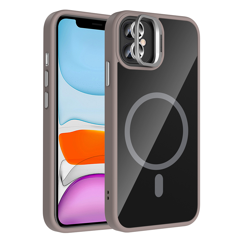 Apple iPhone 11 Kılıf Standlı ve Kamera Lens Hediyeli M-Safe Şarj