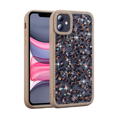 Apple iPhone 11 Kılıf Taşlı ve Simli Tasarım Zore Azra Kapak - Zore