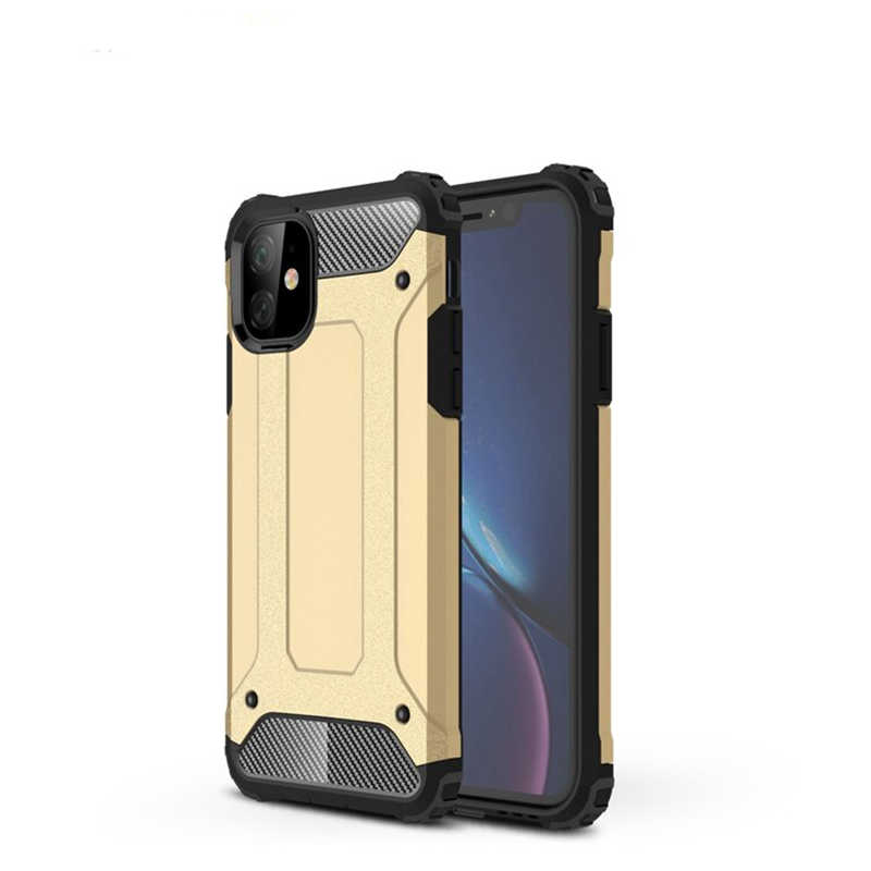 Apple iPhone 11 Kılıf Zore Crash Silikon Kapak - Gold