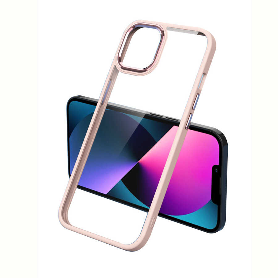 Apple iPhone 11 Kılıf Zore Krom Kapak - Pembe Açık