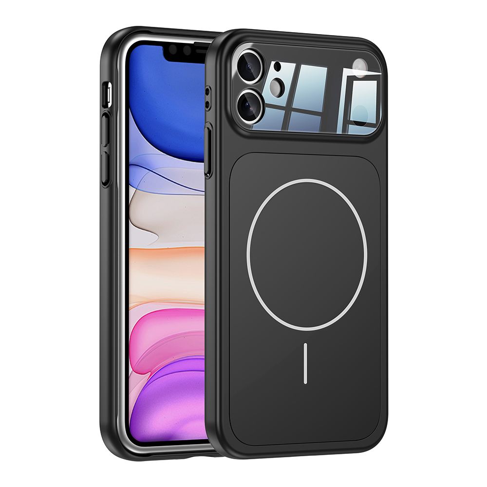 iPhone 11 Kılıf Zore M-Safe Şarj Özellikli Kamera Korumalı Formen Kapak - Siyah