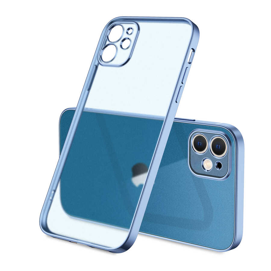 Apple iPhone 11 Kılıf Zore Mat Gbox Kapak - Mavi