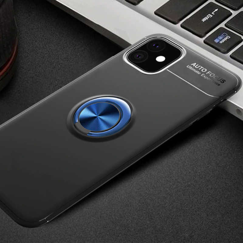Apple iPhone 11 Kılıf Zore Ravel Silikon Kapak - Siyah-Mavi
