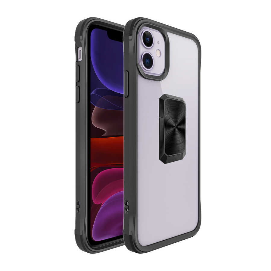 Apple iPhone 11 Kılıf Zore V-Bax Kapak - Siyah