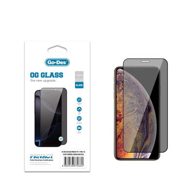 Apple iPhone 11 Pro Go Des OG Glass Privacy Antistatic Tempered Glass Screen Protector - Go Des