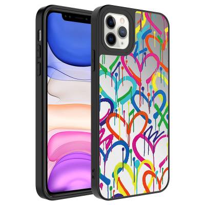 Apple iPhone 11 Pro Kılıf Aynalı Desenli Kamera Korumalı Parlak Zore Mirror Kapak - Zore