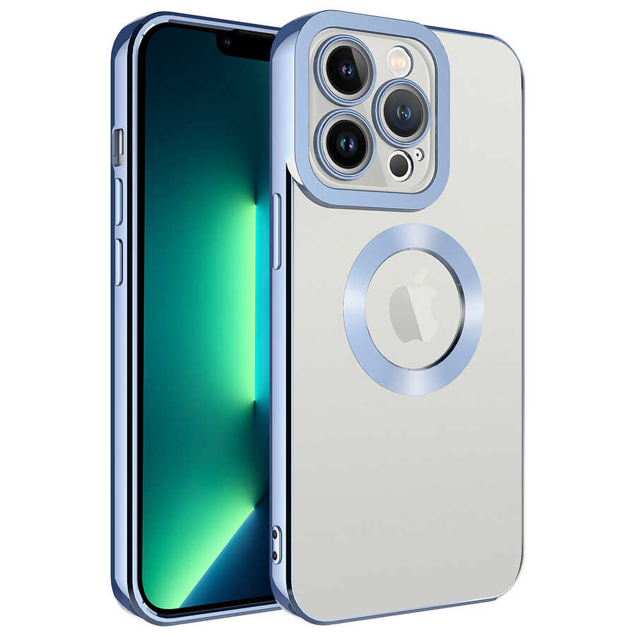 Apple iPhone 11 Pro Kılıf Kamera Korumalı Logo Gösteren Zore Omega Kapak - Sierra Mavi