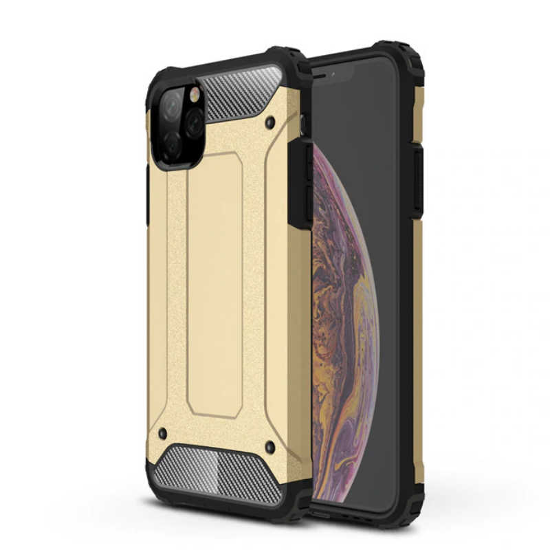 Apple iPhone 11 Pro Kılıf Zore Crash Silikon Kapak - Gold