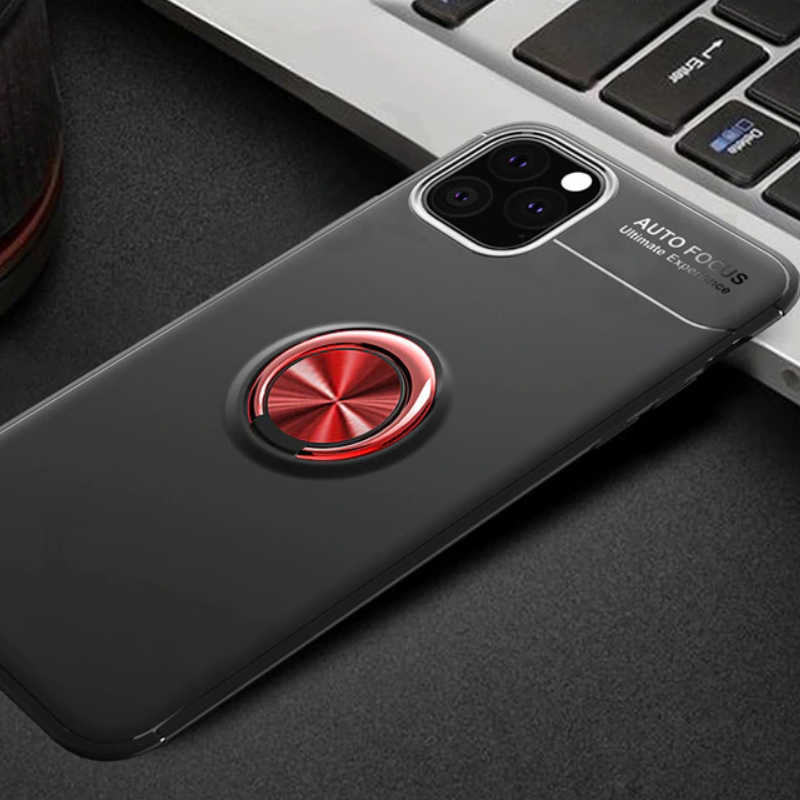 Apple iPhone 11 Pro Kılıf Zore Ravel Silikon Kapak - Siyah-Kırmızı