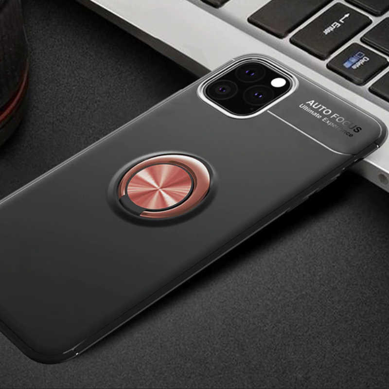 Apple iPhone 11 Pro Kılıf Zore Ravel Silikon Kapak - Siyah-Rose Gold