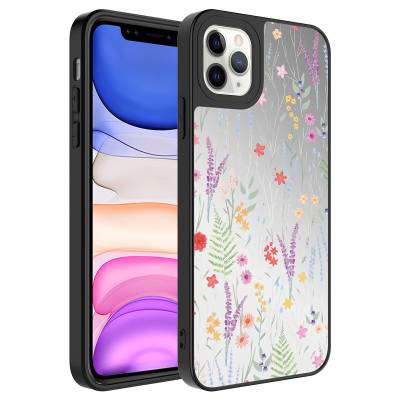 Apple iPhone 11 Pro Max Case Mirror Patterned Camera Protected Glossy Zore Mirror Cover - Zore
