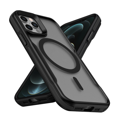 Apple iPhone 11 Pro Max Kılıf M-safe Şarj Özellikli Renkli Kenar Airbag Şeritli Zore Lamer Kapak - Zore