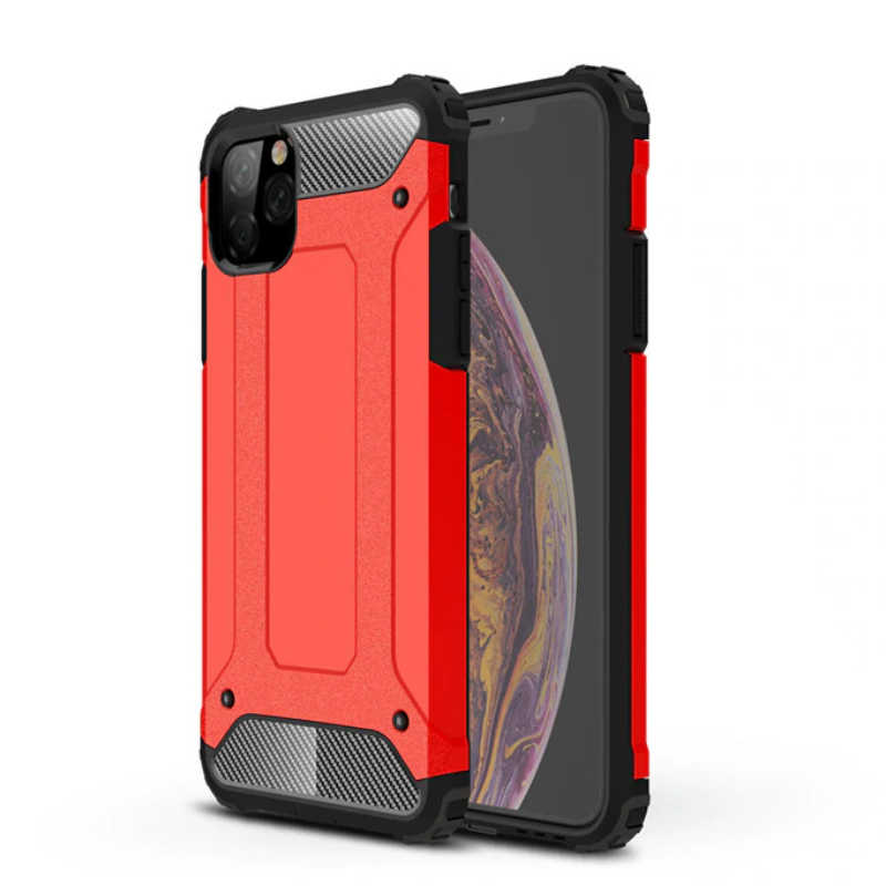Apple iPhone 11 Pro Max Kılıf Zore Crash Silikon Kapak - Kırmızı