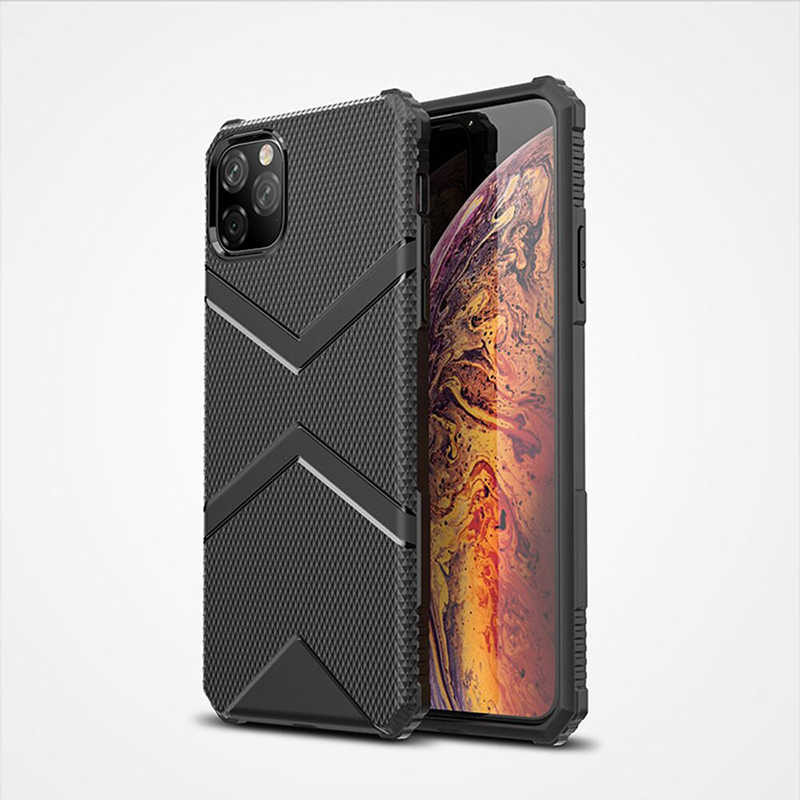 Apple iPhone 11 Pro Max Kılıf Zore Hank Silikon - Siyah