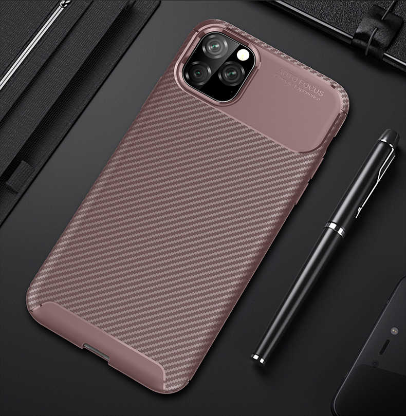 Apple iPhone 11 Pro Max Kılıf Zore Negro Silikon Kapak - Kahverengi