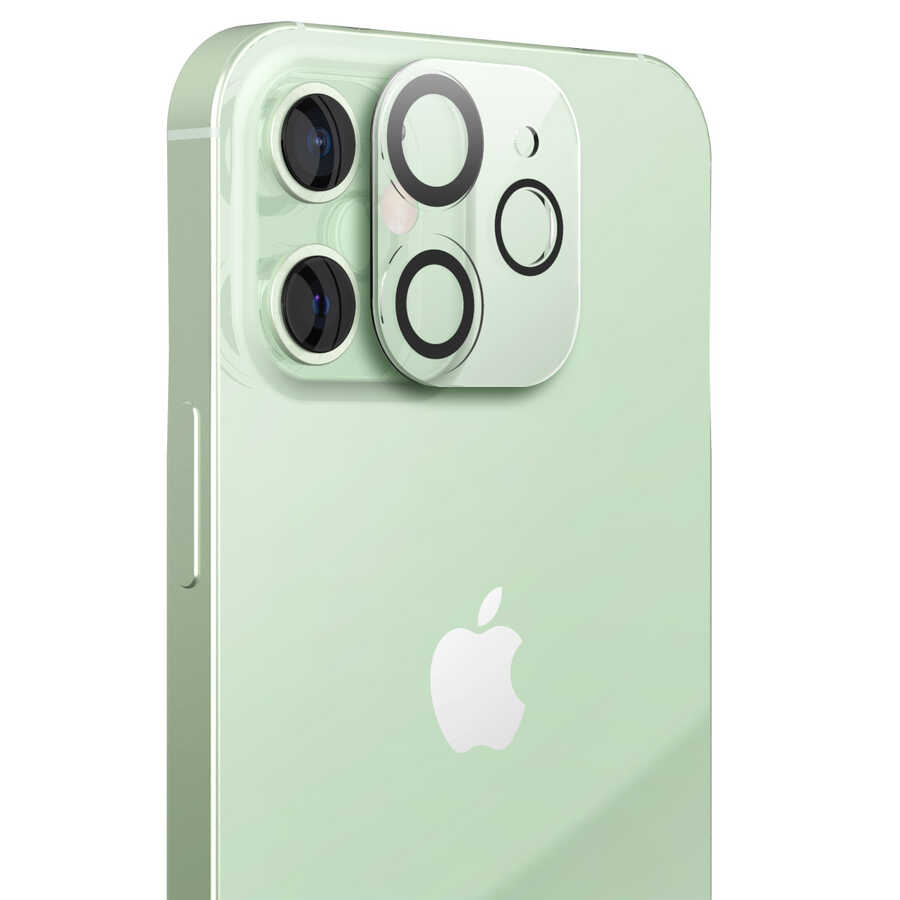 Apple iPhone 12 Araree C-Subcore Temperli Kamera Koruyucu - Renksiz