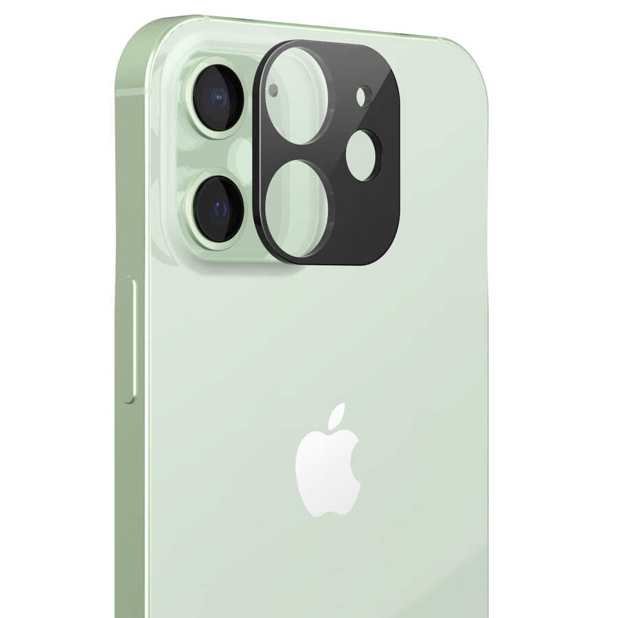Apple iPhone 12 Araree C-Subcore Temperli Kamera Koruyucu - Siyah