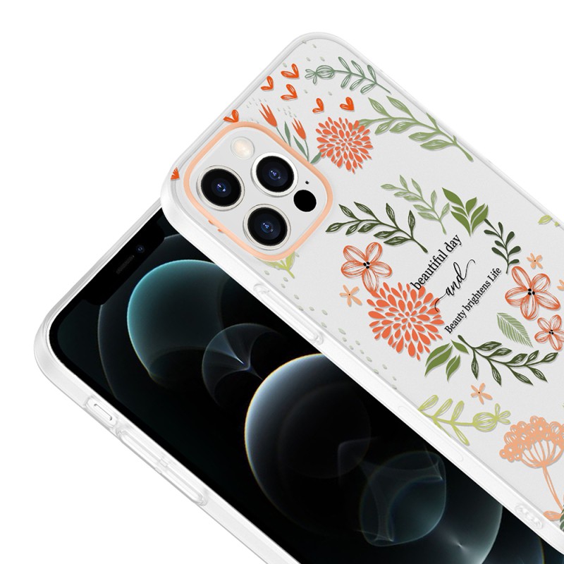 Apple iPhone 12 Case with Camera Protector, Patterned Zore Clip Cover - 9