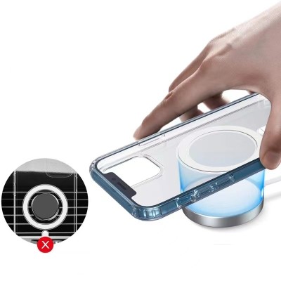 Apple iPhone 12 Case with Magsafe Charging Transparent Hard PC Zore Embos Cover - 3