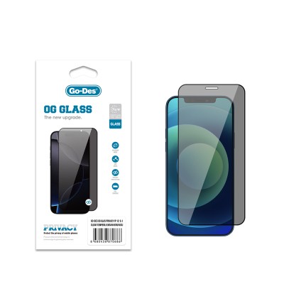 Apple iPhone 12 Go Des OG Glass Privacy Antistatic Tempered Glass Screen Protector - 2
