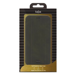 Apple iPhone 12 Kılıf Kajsa Dale Serisi Parallel PU Folio Kapaklı Kılıf - 2