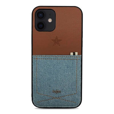 Apple iPhone 12 Kılıf Kajsa Denim Kapak - 6
