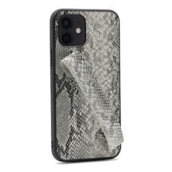 Apple iPhone 12 Kılıf Kajsa Glamorous Serisi Snake Handstrap Kapak - 7