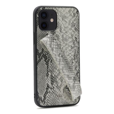 Apple iPhone 12 Kılıf Kajsa Glamorous Serisi Snake Handstrap Kapak - 7