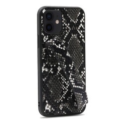 Apple iPhone 12 Kılıf Kajsa Glamorous Serisi Snake Handstrap Kapak - 8