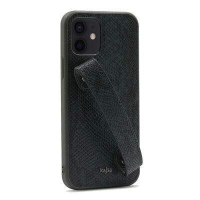 Apple iPhone 12 Kılıf Kajsa Glamorous Serisi Snake Handstrap Kapak - 9