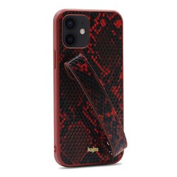 Apple iPhone 12 Kılıf Kajsa Glamorous Serisi Snake Handstrap Kapak - 10