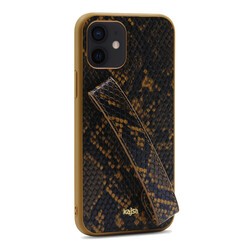 Apple iPhone 12 Kılıf Kajsa Glamorous Serisi Snake Handstrap Kapak - 11