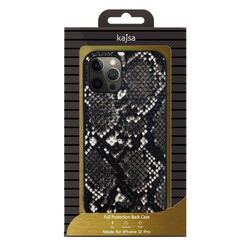 Apple iPhone 12 Kılıf Kajsa Glamorous Serisi Snake Pattern Kapak - 2