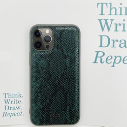 Apple iPhone 12 Kılıf Kajsa Glamorous Serisi Snake Pattern Kapak - 10