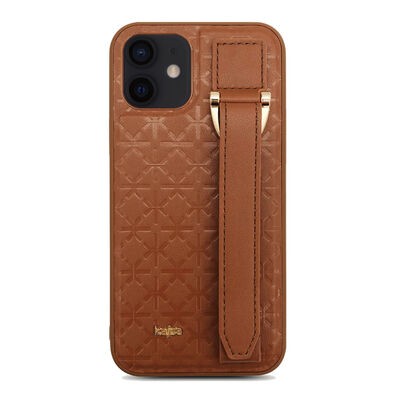 Apple iPhone 12 Kılıf Kajsa Neo Clasic Serisi Mono K Strap Kapak - 1