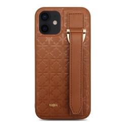 Apple iPhone 12 Kılıf Kajsa Neo Clasic Serisi Mono K Strap Kapak - 5